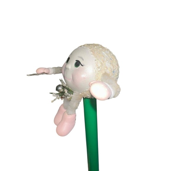 Vintage Snowball Shelf Sitter Figurine Noggins Anthropomorphic Christmas - Picture 9 of 13